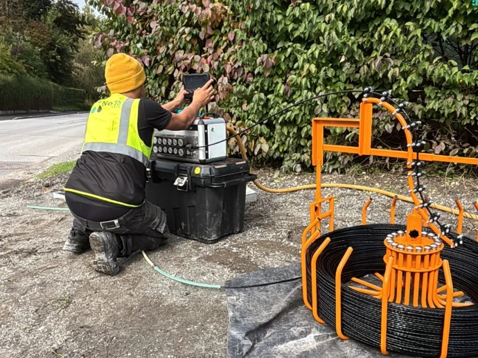 Glasfaser einblasen, Einjeten, Einblasarbeiten
